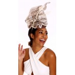 Coffee Brown Ivory Fascinator Feathers and lace H1628