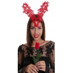 Red Wired Lace Ears Fascinator H1752