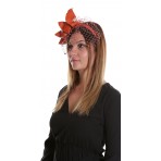 Bronze Handmade Faux Leather Leaves and Net Fascinator H1756