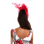 Red Feather Silk Rose Fascinator S1605